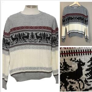 K. P. Knitwear 80’s Vintage Ski Lodge Christmas Sweater Size Small